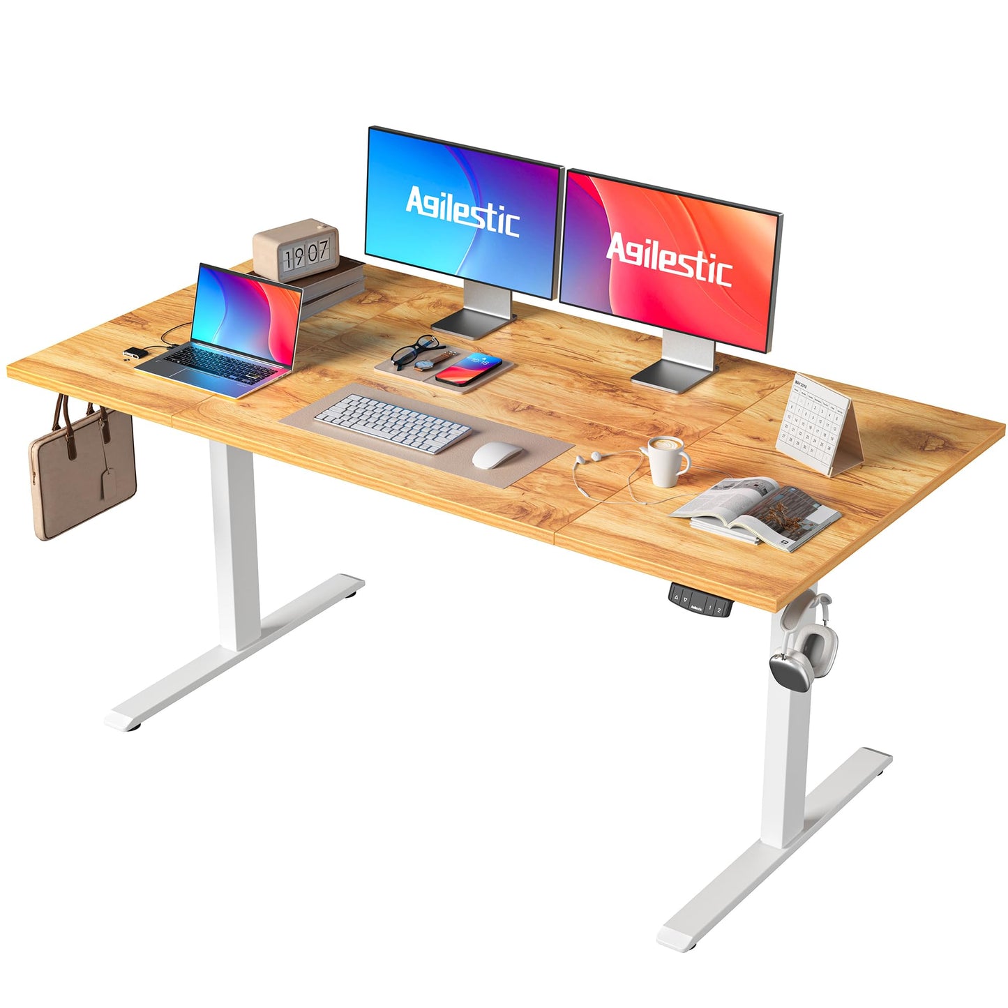 Agilestic Height Adjustable Electric Desk, 2 Memory Height, 160x80cm