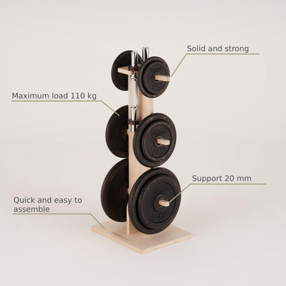 Meanswood Keep Up | Weight holder | Home gym weight holder | Disc rack | Vertical disc weight holder | Wood