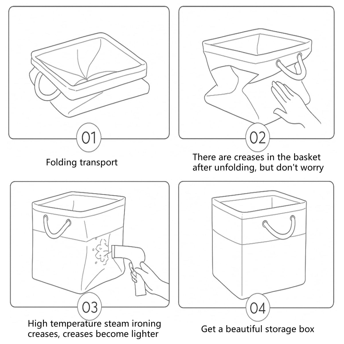 SOCOHOME 33x38x33cm Fabric Storage Boxes, Storage Baskets for Toys Nursery Clothes Shelf ClosetGreen/White, Set of 4