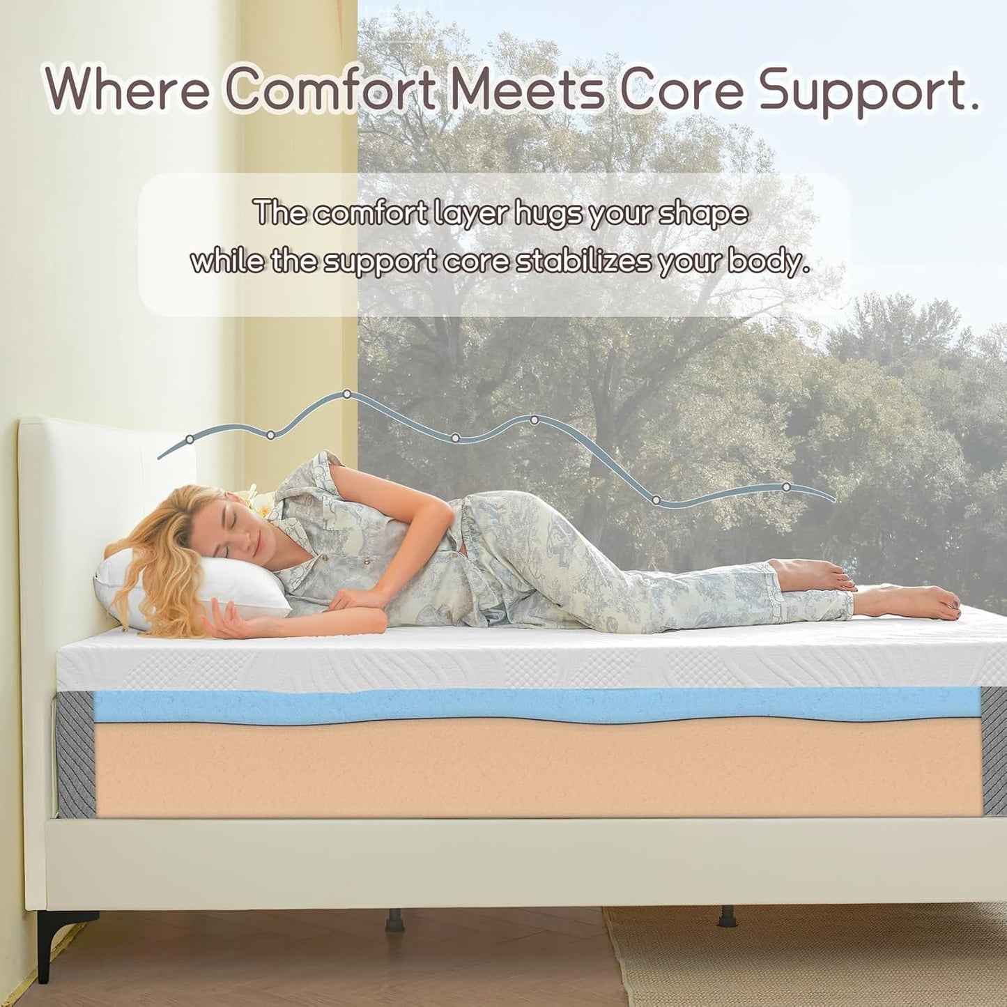 Deegari Mattress, 20cm Mattresses with Memory Foam and Anti-mite, Breathable, Removable Cover, Mattress in a Box, Edges Support for Sleep Supportive