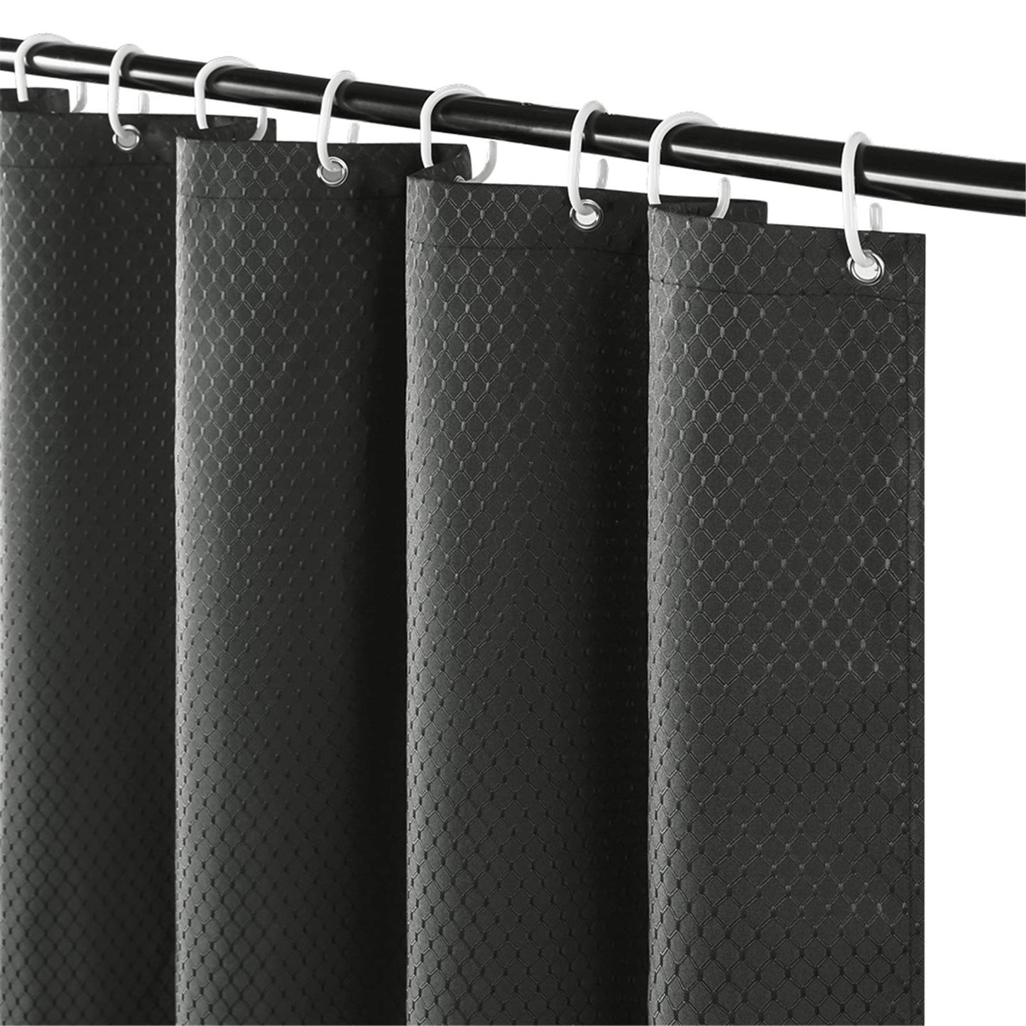 Furlinic Shower Curtains Bathroom Waterproof Mould Proof Weighted Fabric Curtains 90x180cm for Bathtub in Wetroom Dark Grey Narrow 36" Wide 71" Long