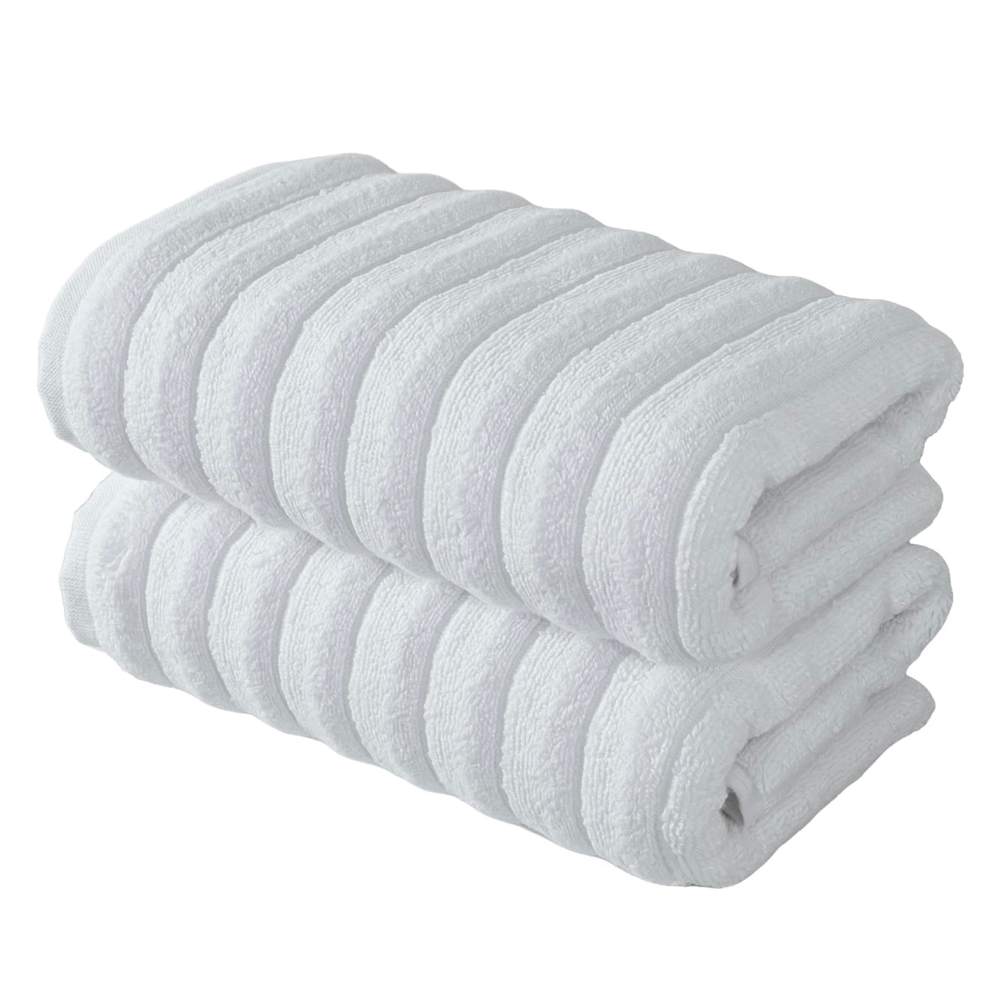 BERIBO Cloud Turkish Towel Set 100% Cotton 620gsm (Alpine White, 2 Hand Towels)