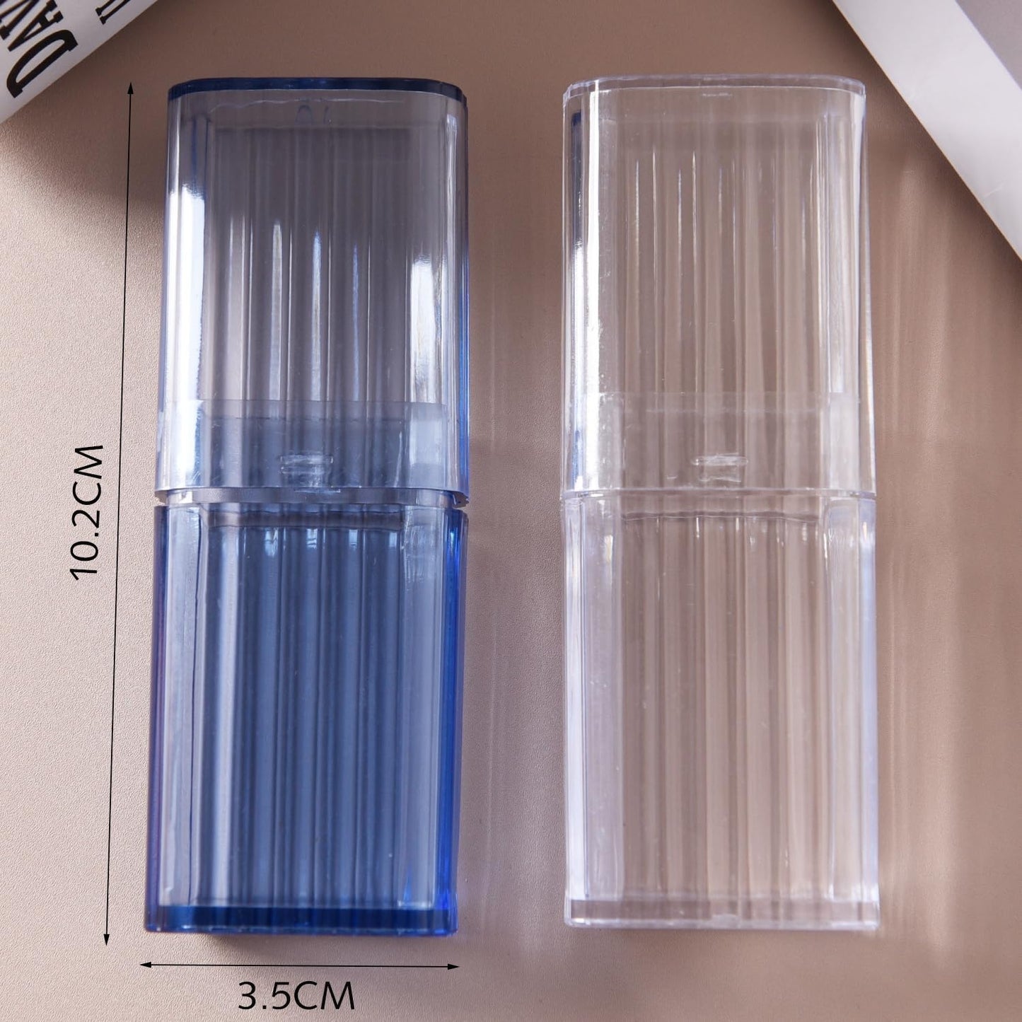 DILUSILK Cotton Bud Holder, 2 Pcs Portable Travel Cotton Bud Holder with Dustproof Lid,for Cotton Swabs, Dental Floss