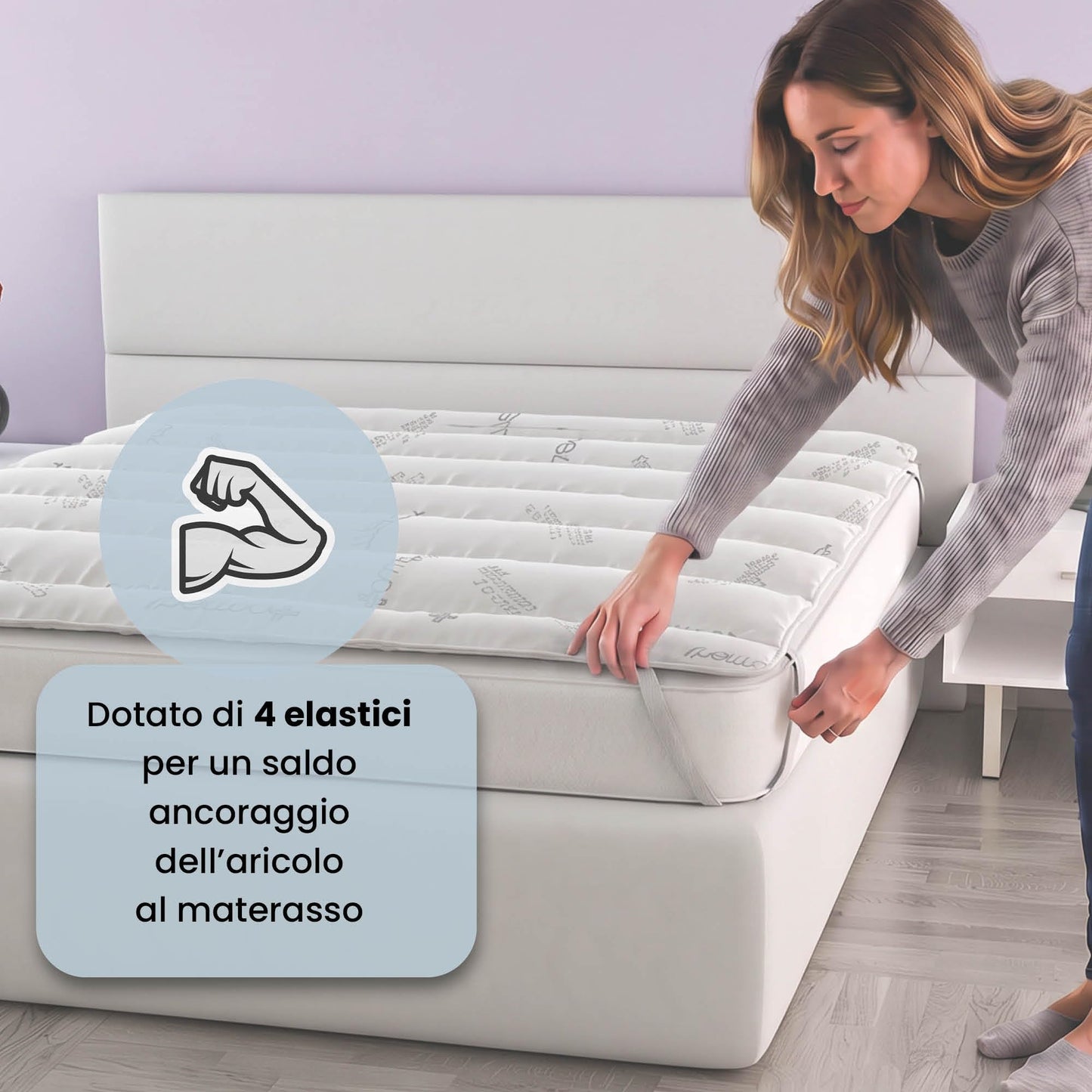 Italian Bed Linen MB Home Italy, Topper, Polyester, Thermocontrol, Single 85 x 195 cm