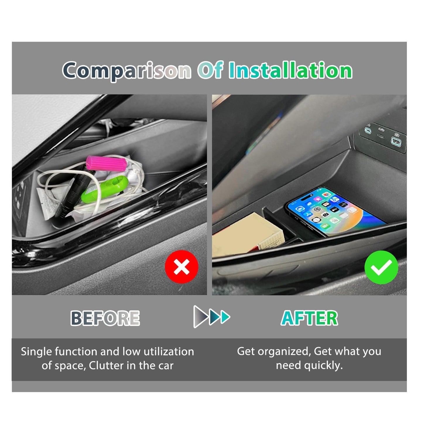 2-Piece GAFAT Compatible with BYD Seal U DM-i EV 2024 2025 2026 Centre Console Storage Box Set