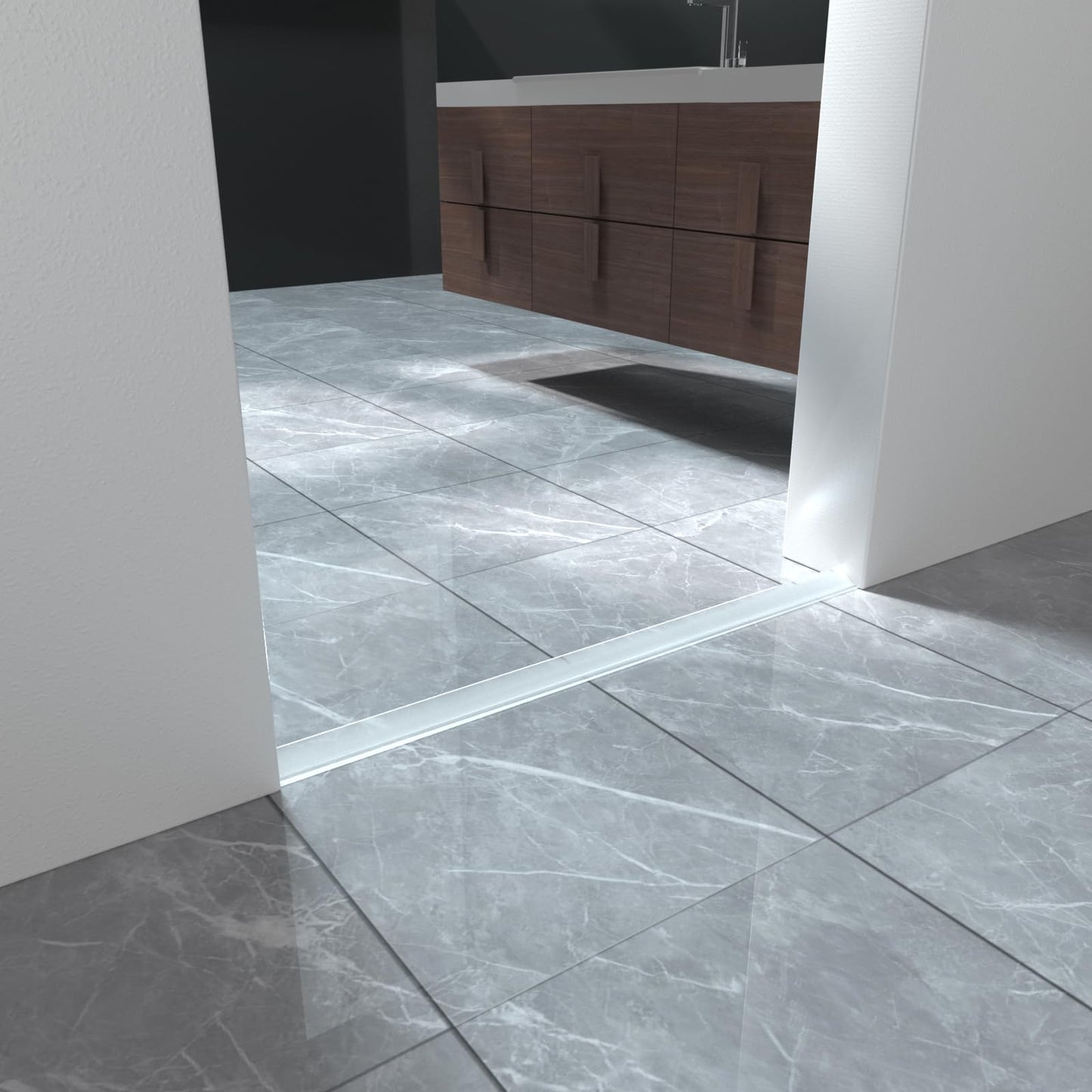 Esufeir 39"/1M Clear Wet Room Floor Barrier for Bathroom,Shower Tray