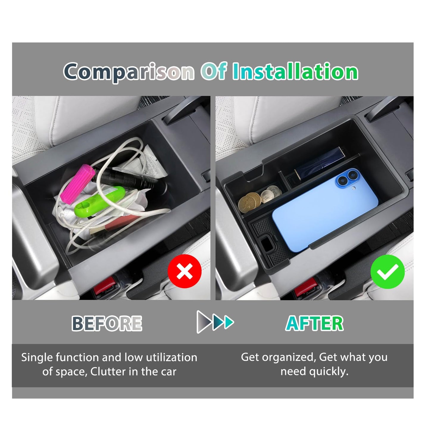 GAFAT Compatible with BYD Atto 2 DM-i EV 2025 2026 2027 Centre Console Storage Box, for Yuan UP Dmi Armrest Organiser Shelf