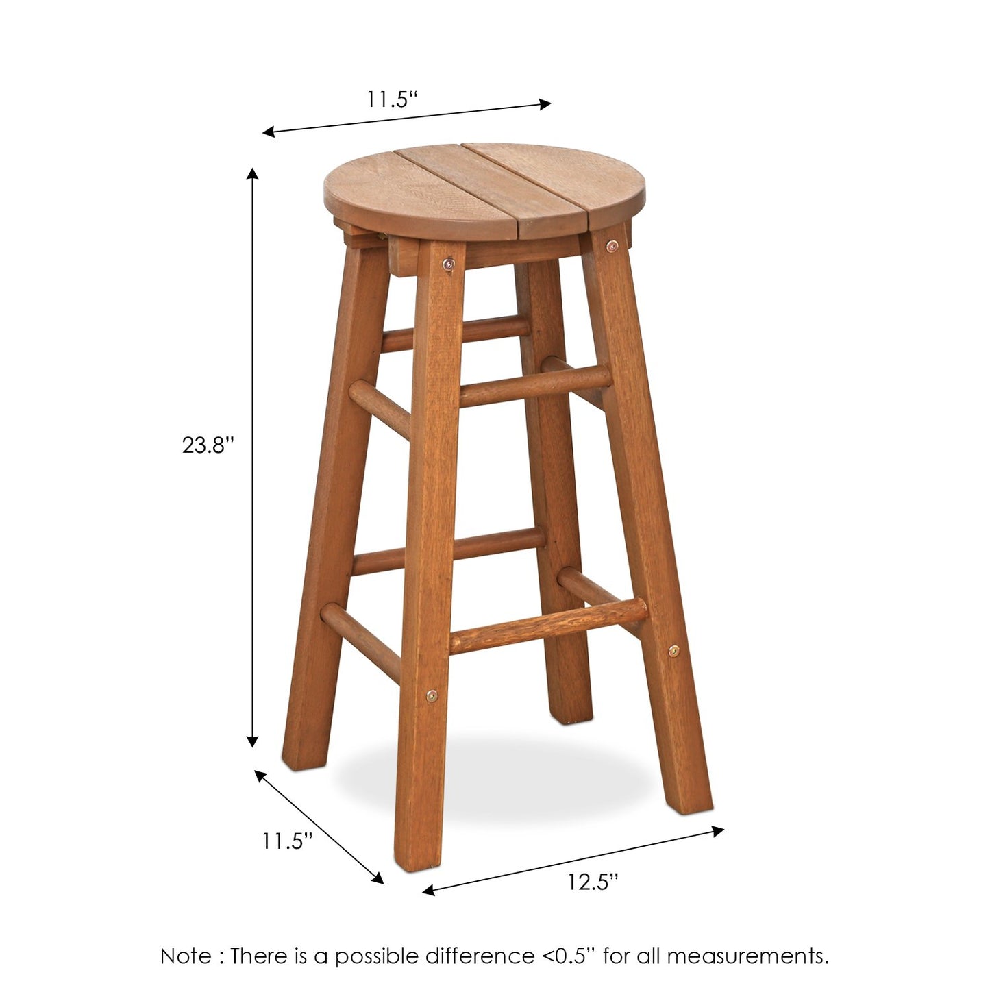 Furinno TIOMAN Outdoor Barstool, Set of 2, Promo Arch Bar Stool, for Patio, Garden, Porch, Natural