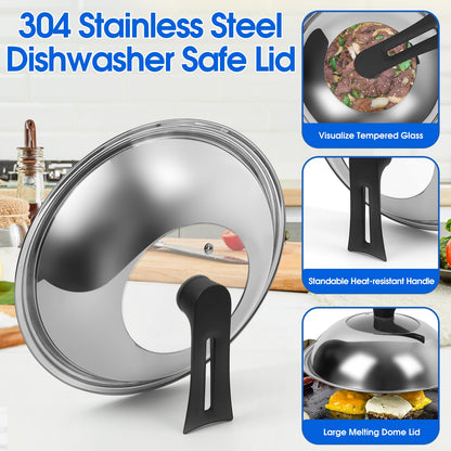 Souped Up Recipes 12.5 Inch Carbon Steel Wok for Electric, Induction and Gas Stoves (Lid, Spatula and User Guide Video Included)