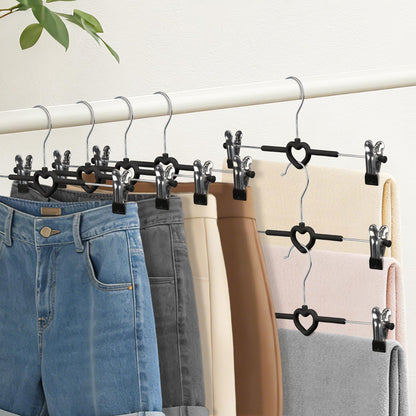 20 Pack Trouser Hangers with Clips |Space Saving Chrome Metal Adult Skirt & Coat Hangers|Strong Clothes Hangers for Trousers Bottoms Jeans Slacks