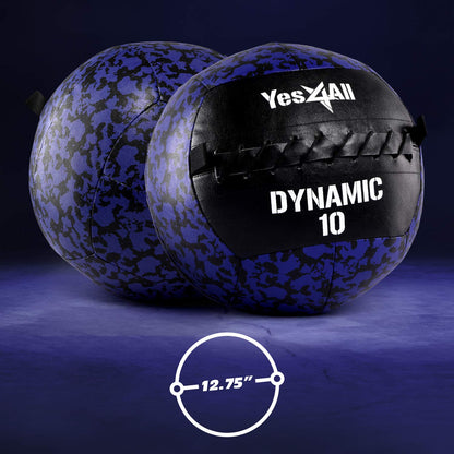 Yes4All P3JT 4.5 kg Dynamic Wall Ball/Soft Medicine Ball, Wall Med Ball for Full Body Workout and Strength Exercise, Camuflaje azul marino