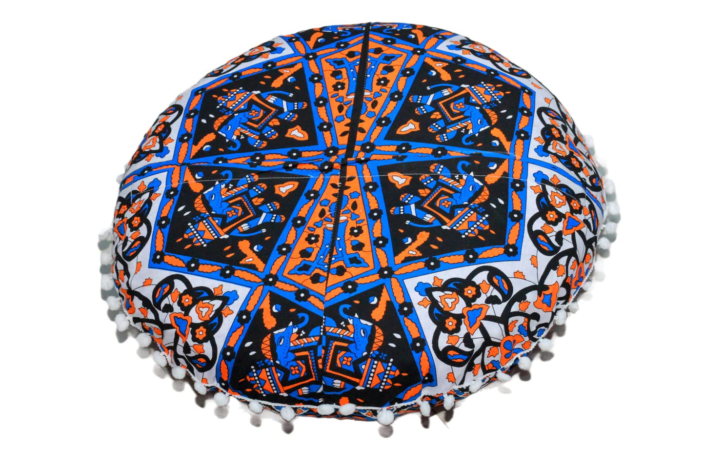 CRAFT KALA 22" Mandala Meditation Floor Pillows Cover Pouf Cover Round Seating Bohemian Mandala Cotton Floor Cushion Cover Outdoor Fireplace Seating