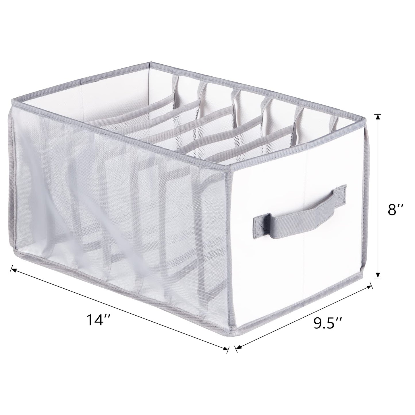 Univivi Large Clothes Drawer Organiser, 7 Grids, 4 pack