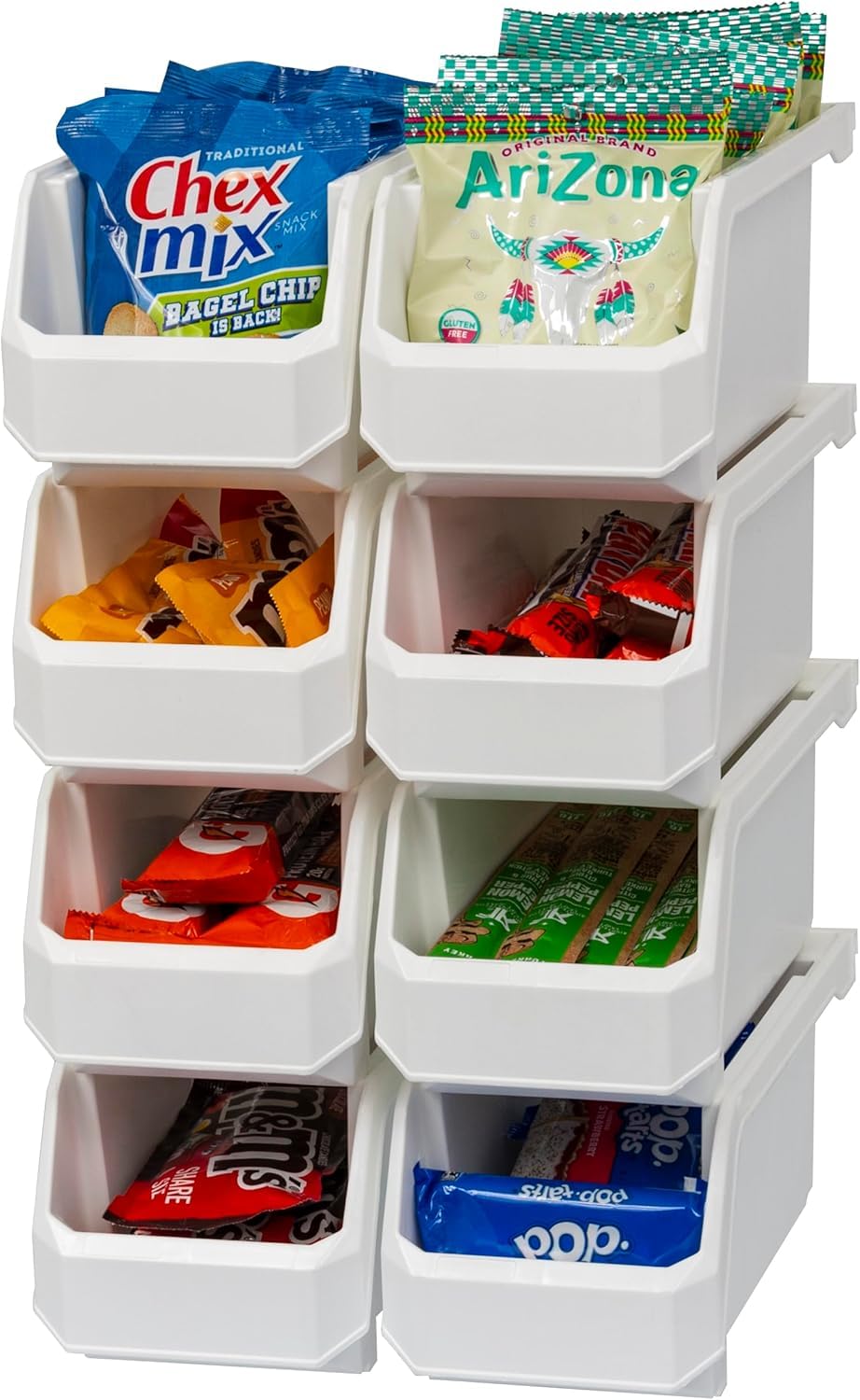 ReadySpace Plastic Containers for Organizing and Storage Bins for Closet, Kitchen, Office, Toys, or Pantry Organization, Medium, 8-Pack, White