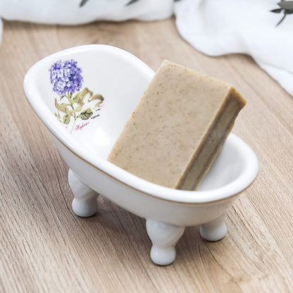 Ceramic Mini Bathtub Soap Dish Decortative Clawfoot Bathroom Soap Dish Style 05