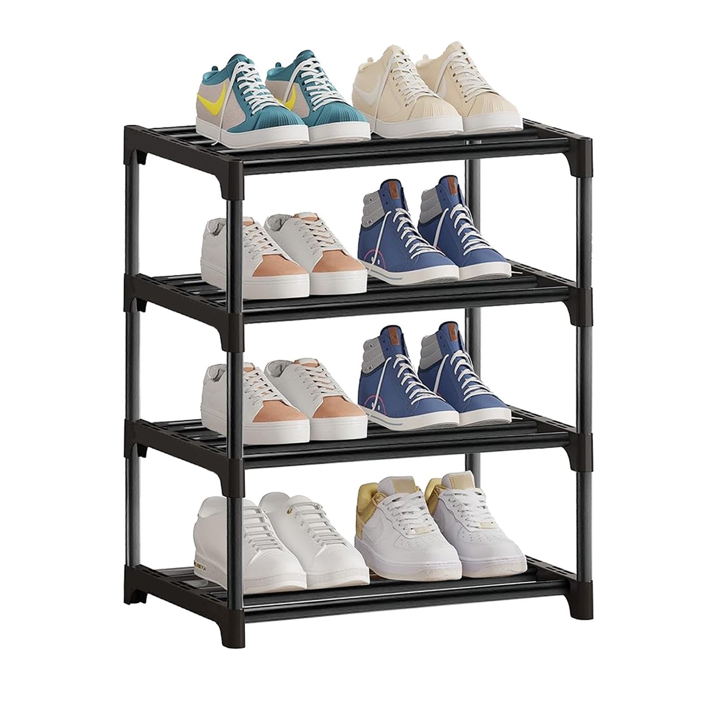Shoe Rack, 4 Tier Small Shoe Rack, Shoe Storage Rack, Sturdy Shoe Stand