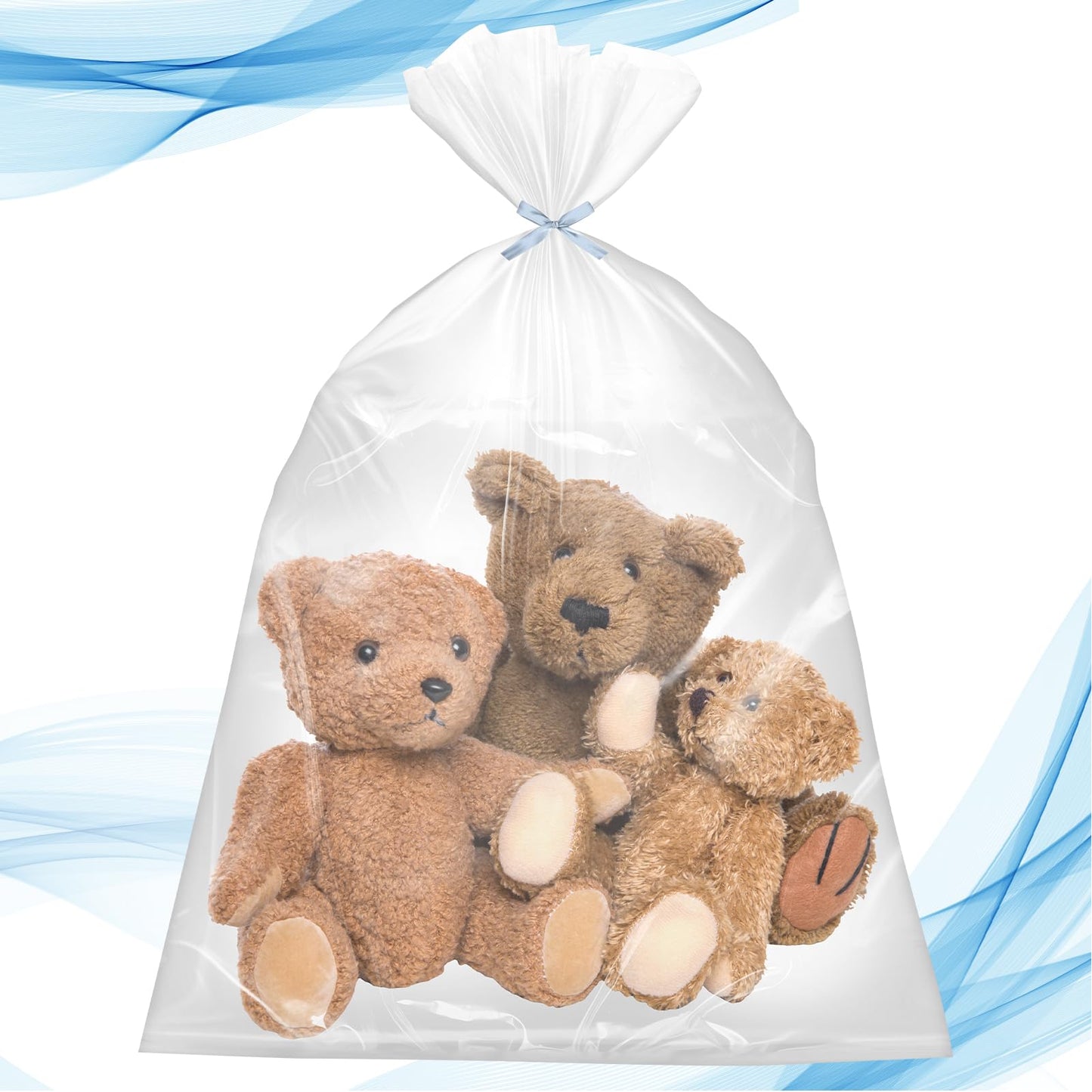 Extra Large Clear Plastic Storage Bags, 6 pcs Flat Large Plastic Bags