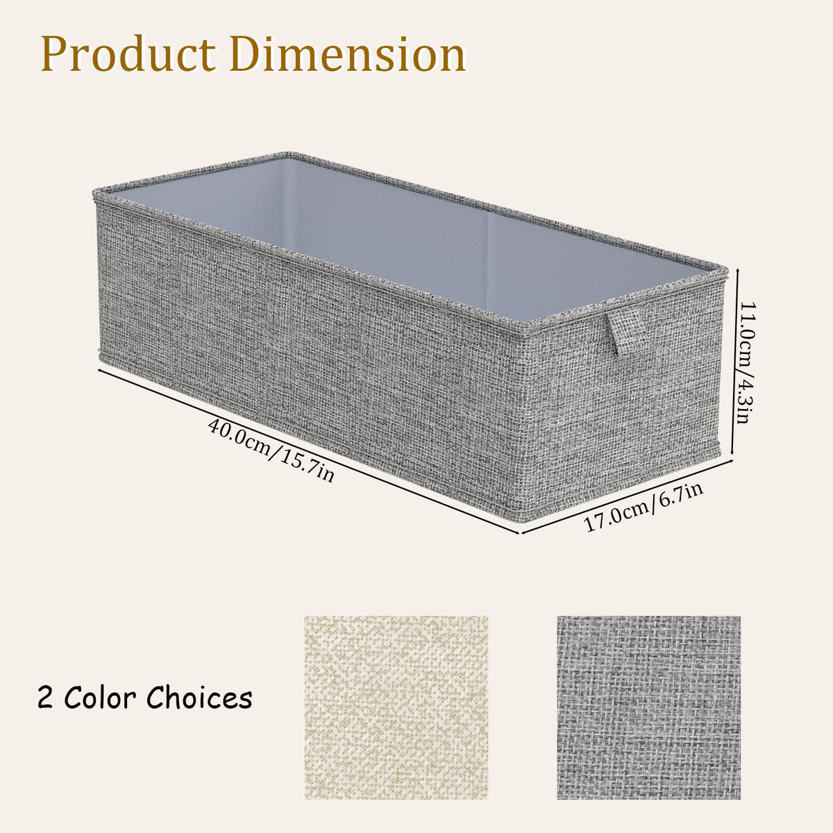 ENUMAIL Underwear Organizer Dividers with Handles 40x17x11cm Grey 4 Pack