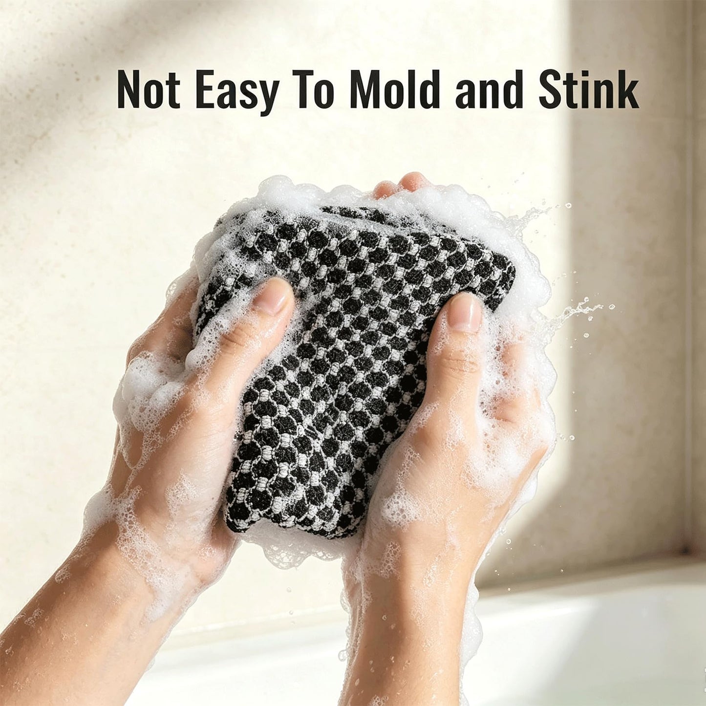 90cm Extra Long Exfoliating Towel for Back - Deep Clean Dead Skin Remover, Gentle Mesh Body Scrubber with Rich Lather