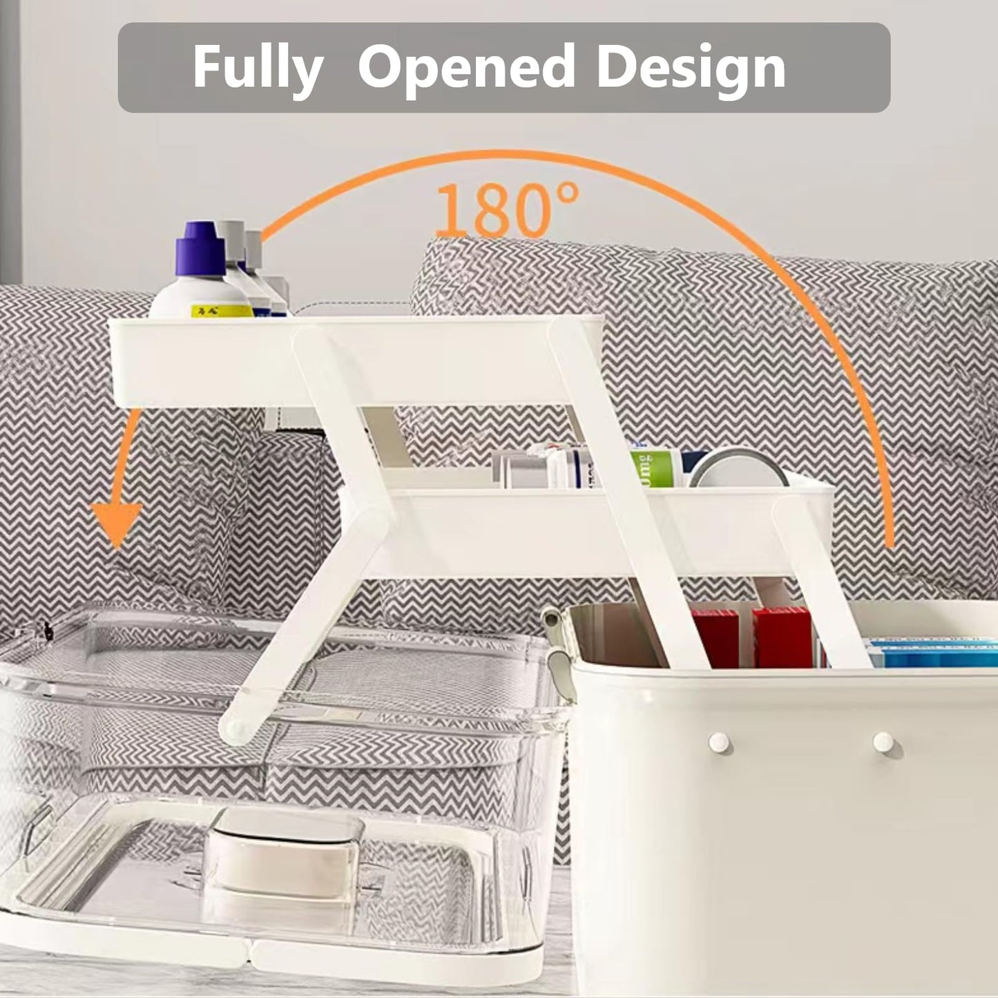 Sevitini Medicine storage, Medication Storage Box, 3 Layer Multi Grid Medicine Box, Large capacity, Medicine Container Box portable