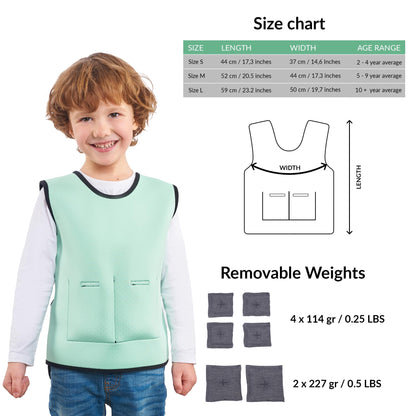 Weighted Vest for Kids | Provide Deep Pressure Comfort | ADHD Tools for Kids | Autism Sensory Clothing | Adjustable Weighted Vest | Weighted