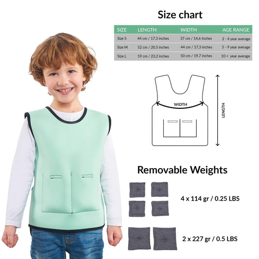 Weighted Vest for Kids | Provide Deep Pressure Comfort | ADHD Tools for Kids | Autism Sensory Clothing | Adjustable Weighted Vest | Weighted