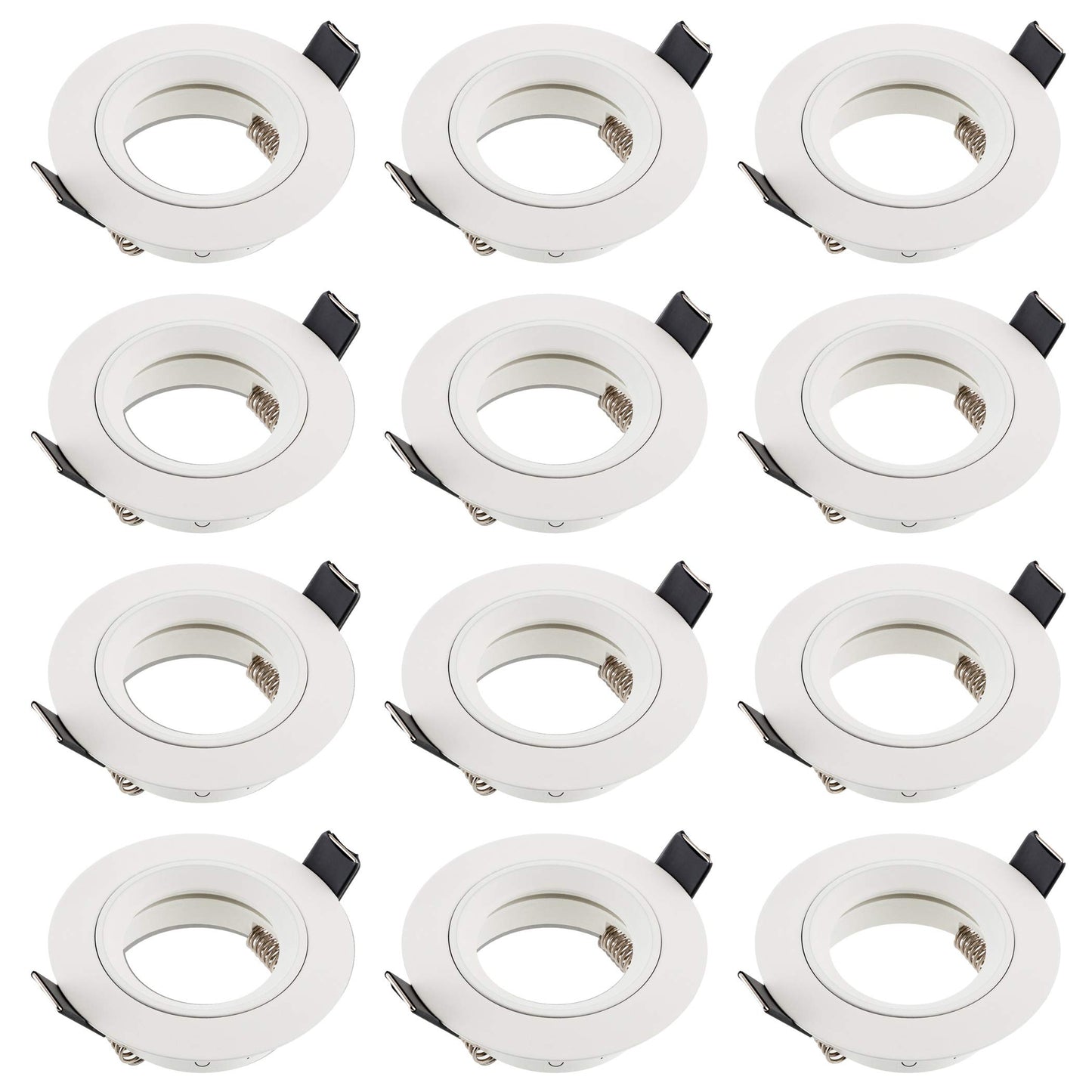 SEBSON Downlights with GU10 Lamp Holder - Recessed Ceiling Lights - Spotlight Mounting Frame Aluminium - Hole 65mm (min. 60mm, max. 70mm) - Set of 12