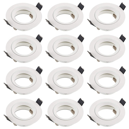 SEBSON Downlights with GU10 Lamp Holder - Recessed Ceiling Lights - Spotlight Mounting Frame Aluminium - Hole 65mm (min. 60mm, max. 70mm) - Set of 12