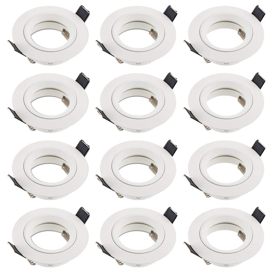 SEBSON Downlights with GU10 Lamp Holder - Recessed Ceiling Lights - Spotlight Mounting Frame Aluminium - Hole 65mm (min. 60mm, max. 70mm) - Set of 12