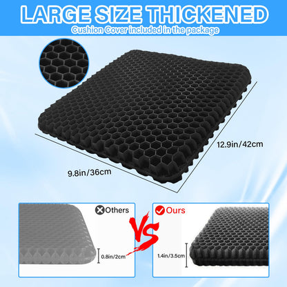 TOGETDREAM Gel Seat Cushion, Honeycomb Cushions with Cloth Cover Thick Car Seat Cushion Cool Cushions Chair Seat Pads for Bottoms Soft Sitter and