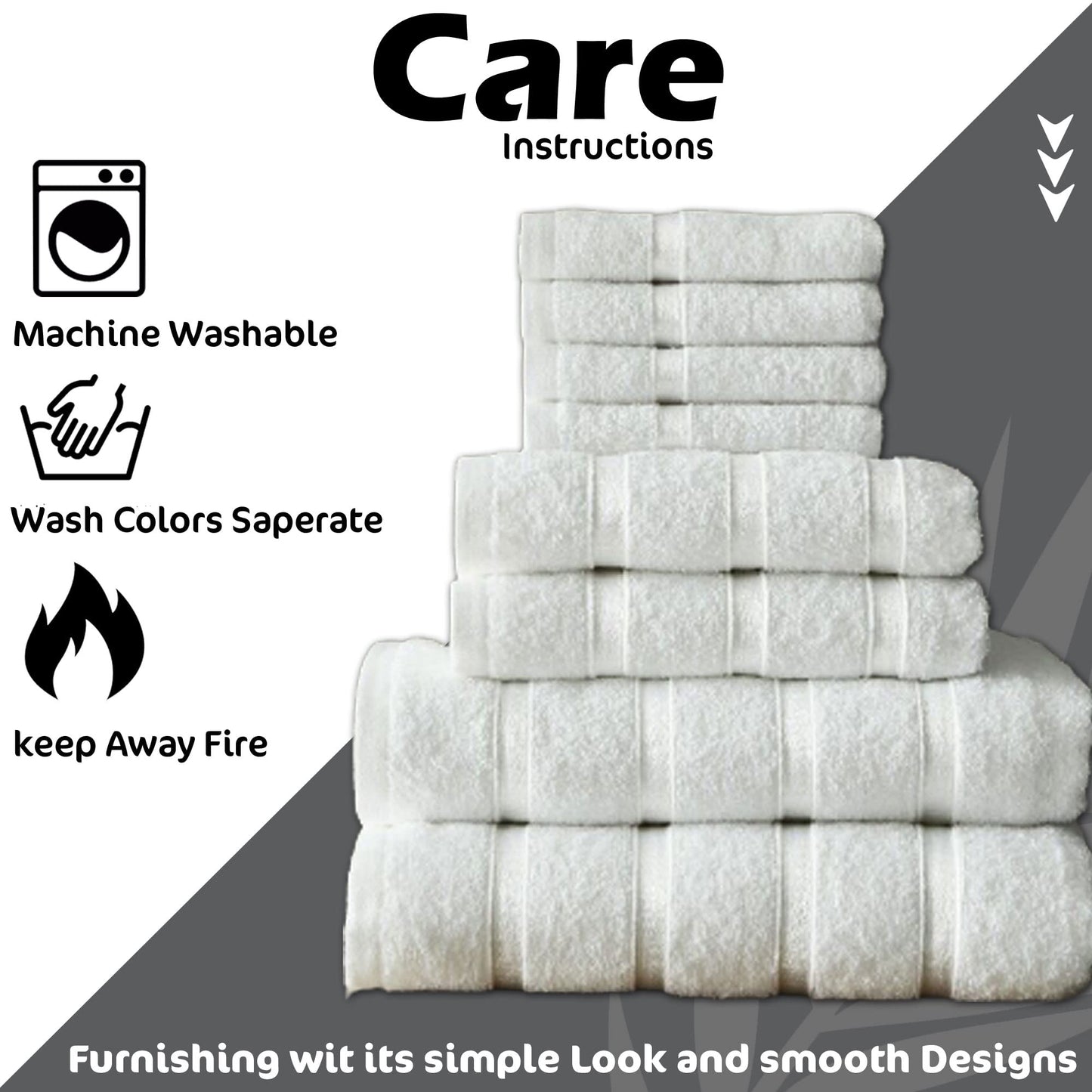 FAIRWAYUK 8-Piece Towels Bale Set for Bathroom, Ultra Soft Premium Quality Water Absorbent Towel Gift Sets, 100% Egyptian Cotton