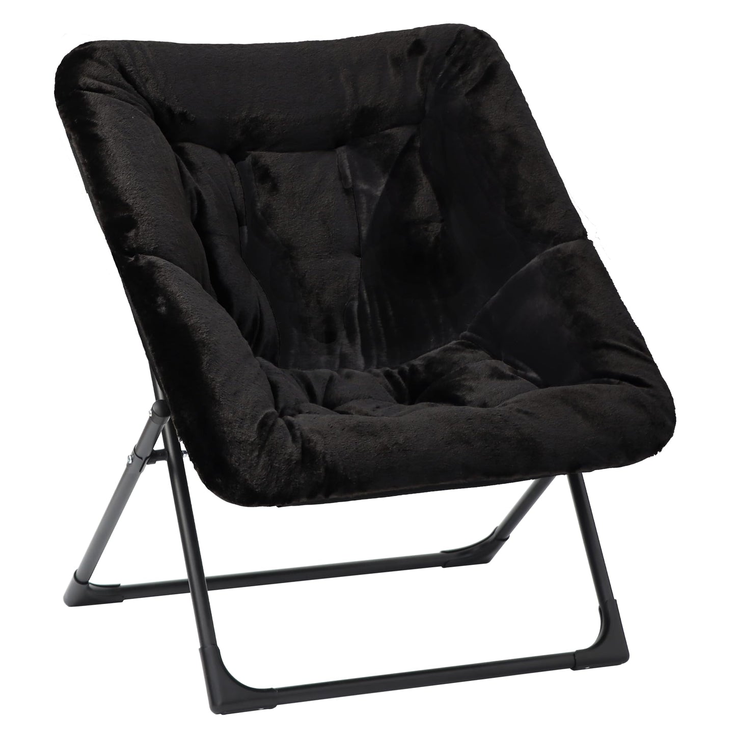 Mordchil EU Folding Saucer Chair, Comfy Faux-Fur Reading Chair, Foldable Oversized Accent Chairs for Teens, Adults