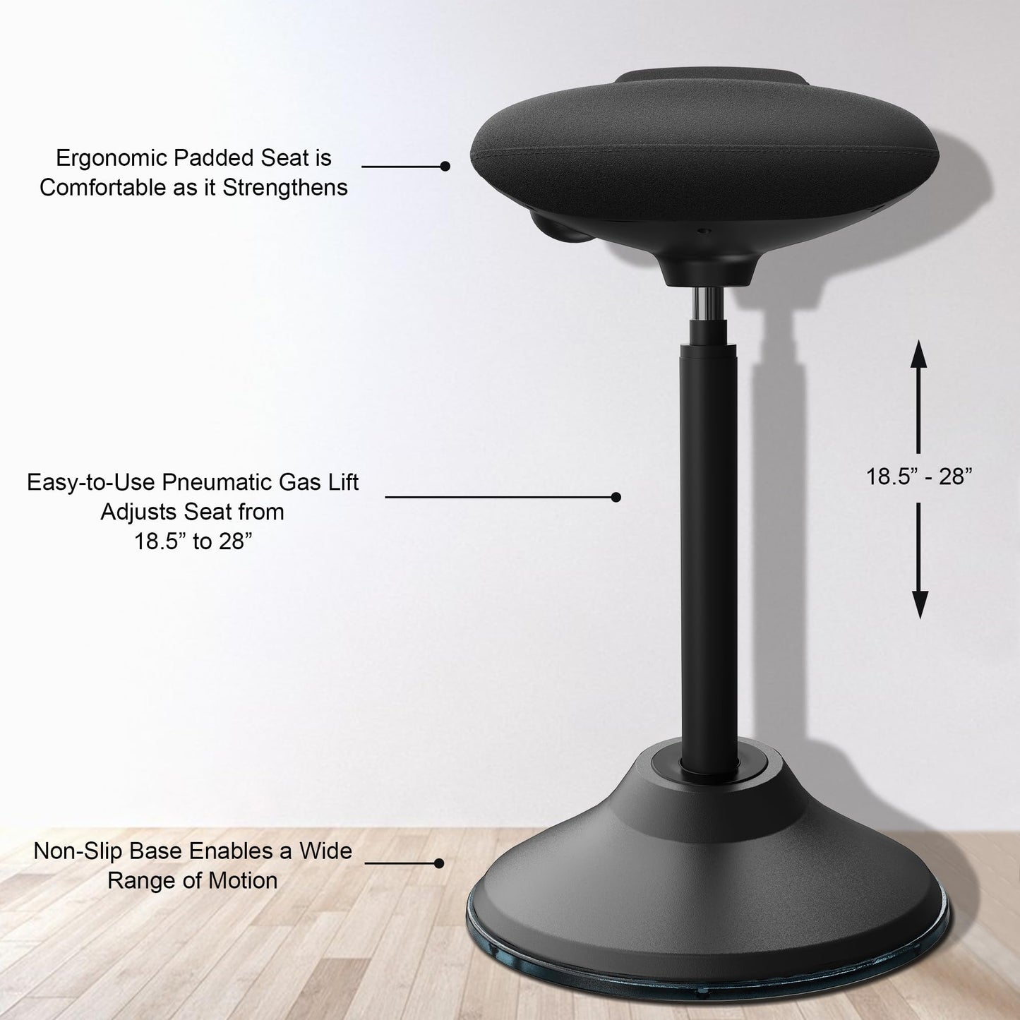 Ergooffile Ergonomic Wobble Stool for Standing Desk, Height Adjustable