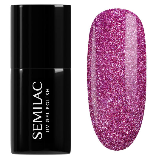 SEMILAC Gel Nail Polish 462 Pink Bubbles - Full Coverage Gel Polish - Soak Off Easy To Use LED/UV Nail Lamp - Long Lasting Manicure and Pedicure up to