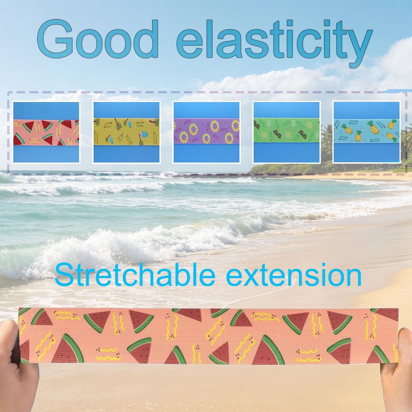 YouthLoxus 5PCS Beach Towel Bands for Sun Loungers, Elastic Windproof Sunbed Towel Bands, Non-Slip Chair Towel Holders for Pool