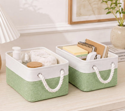 SOCOHOME Fabric Storage Box, Small Storage Basket with Handles for Shelves Toy, Wear-Resistant and ReinforcedS, 1 Pack