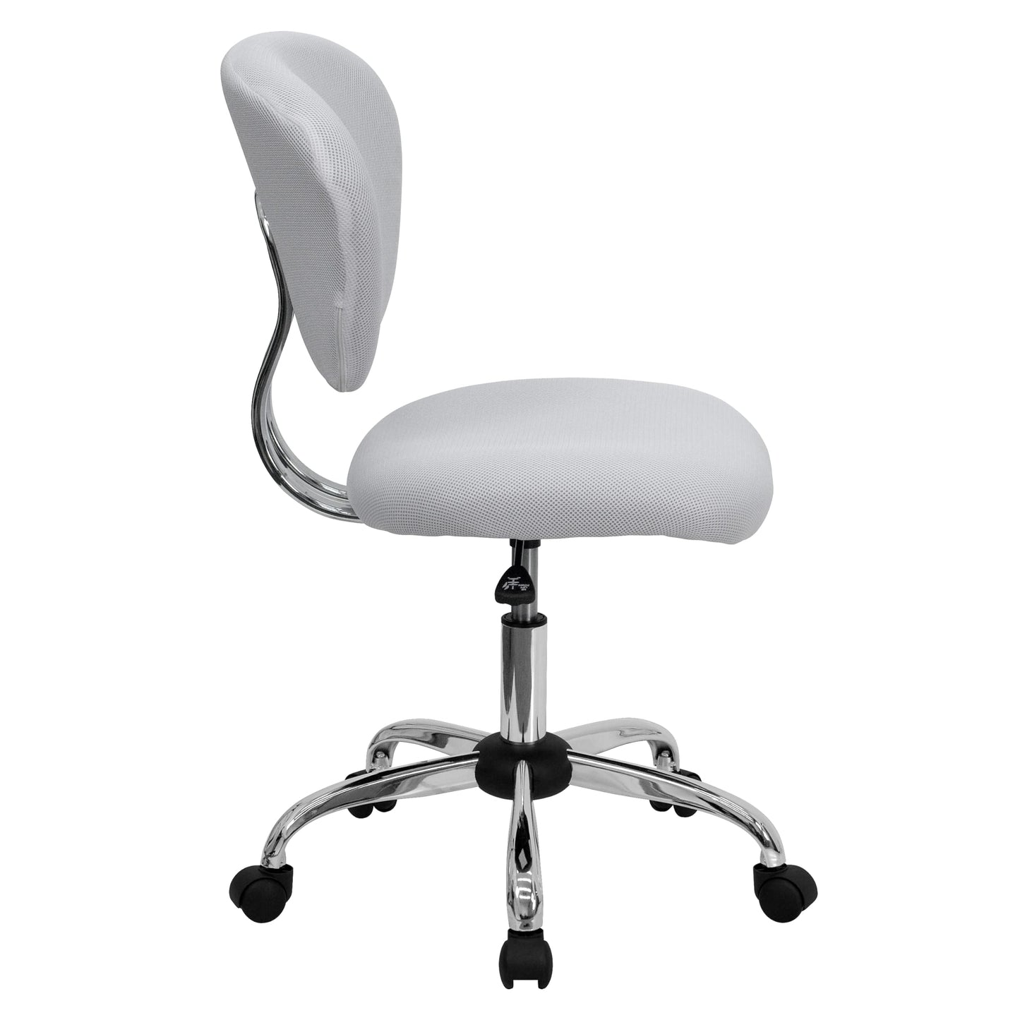 Flash Furniture H-2376-F-WHT-GG Mid-Back White Mesh Task Chair with Chrome Base