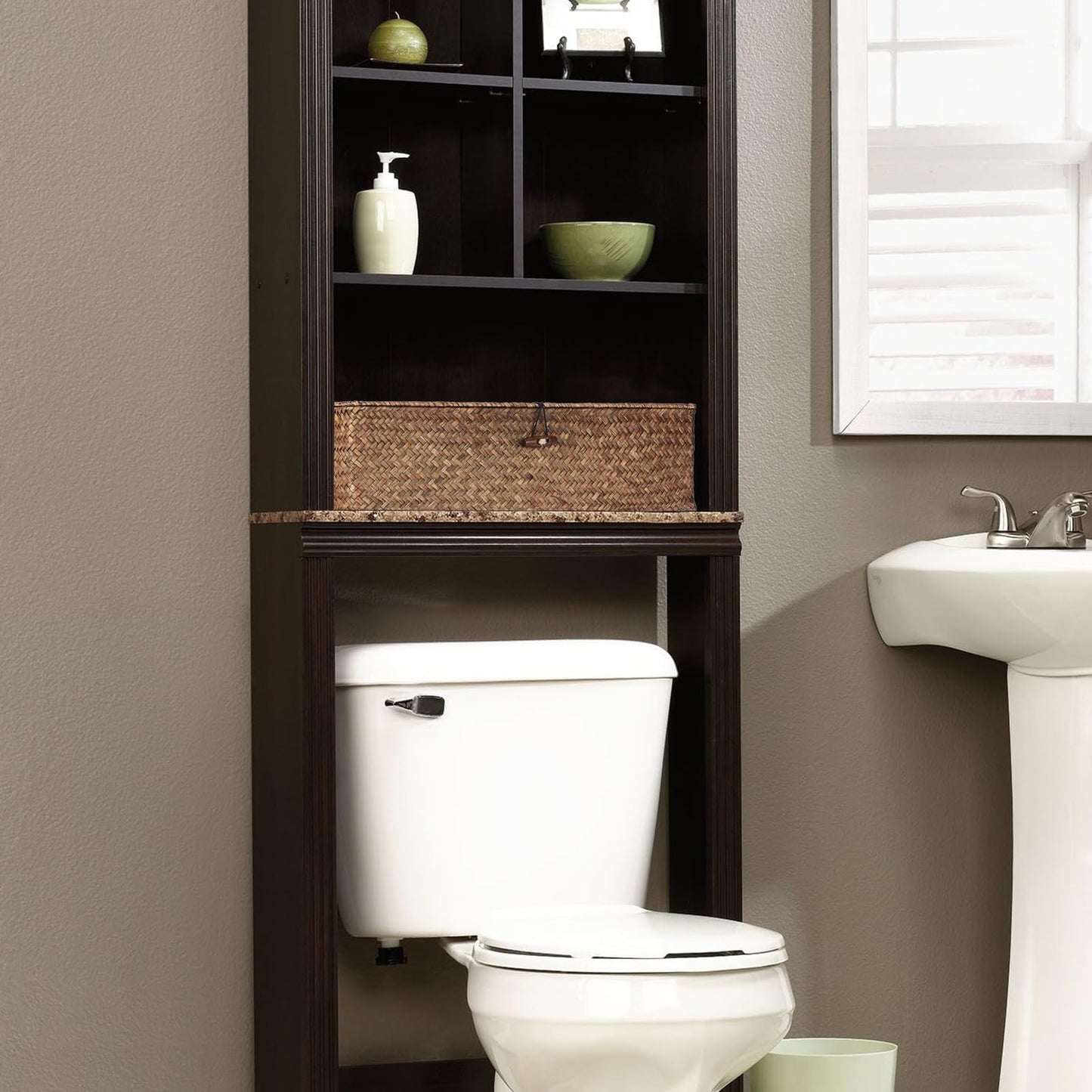 IGNPION 3-Compartment Seagrass Storage Baskets with Lid Woven Seagrass Desktop Basket Bathroom Storage Organiser Box