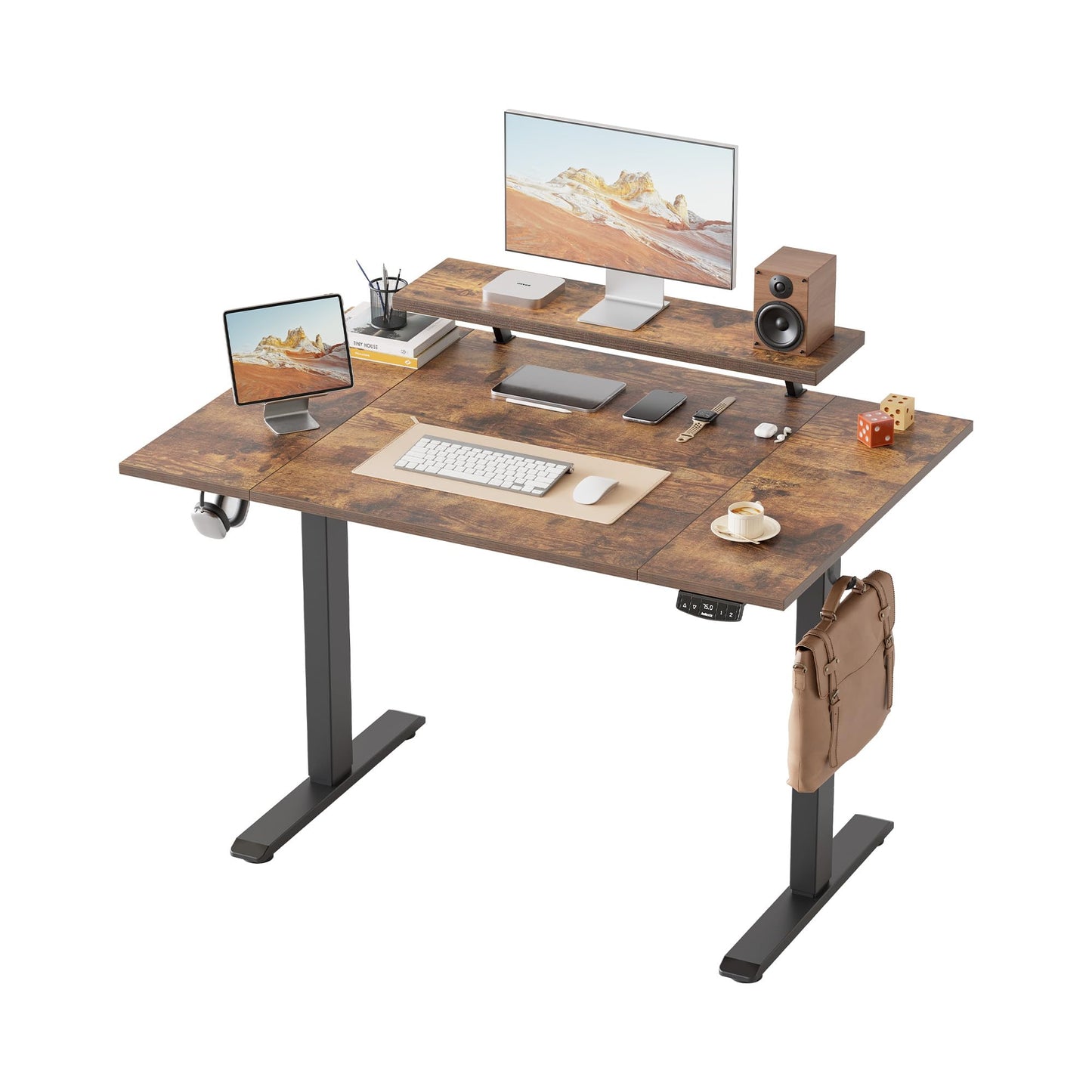 Klicelor Eletric Height Adjustable Desk, Movable Monitorstand, 120x80cm