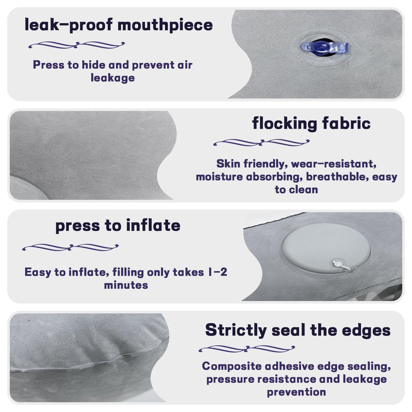 2 Pack Inflatable Foot Rest Pillows for Desk and Travel, Elevate Legs to Reduce Swelling, Improve Circulation, Portable Air Foot Cushions for Office