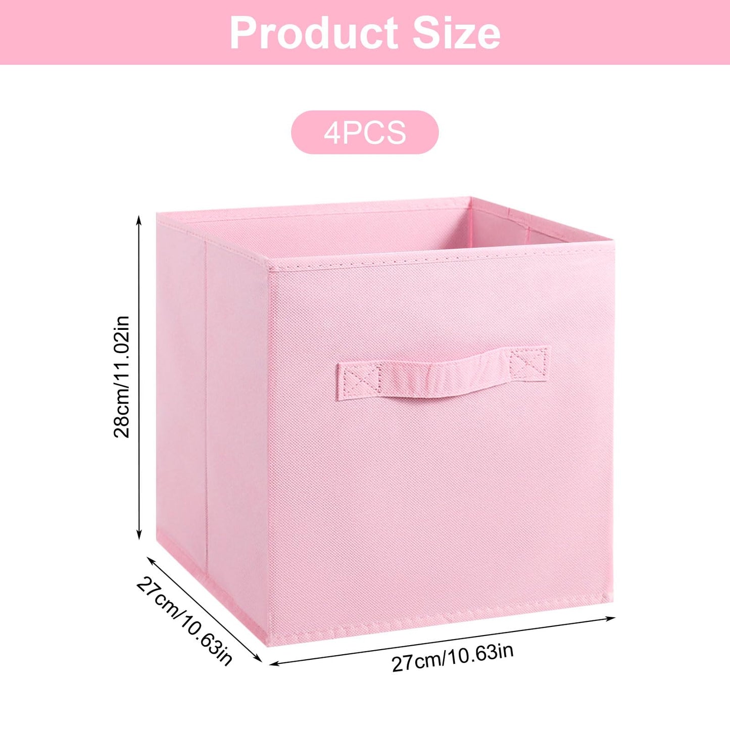 GFUEIGJ Cube Storage Boxes Foldable Storage Cubes Cube Storage Box with Handles Square Storage Boxes for Home Office Kids Room Closet Shelves