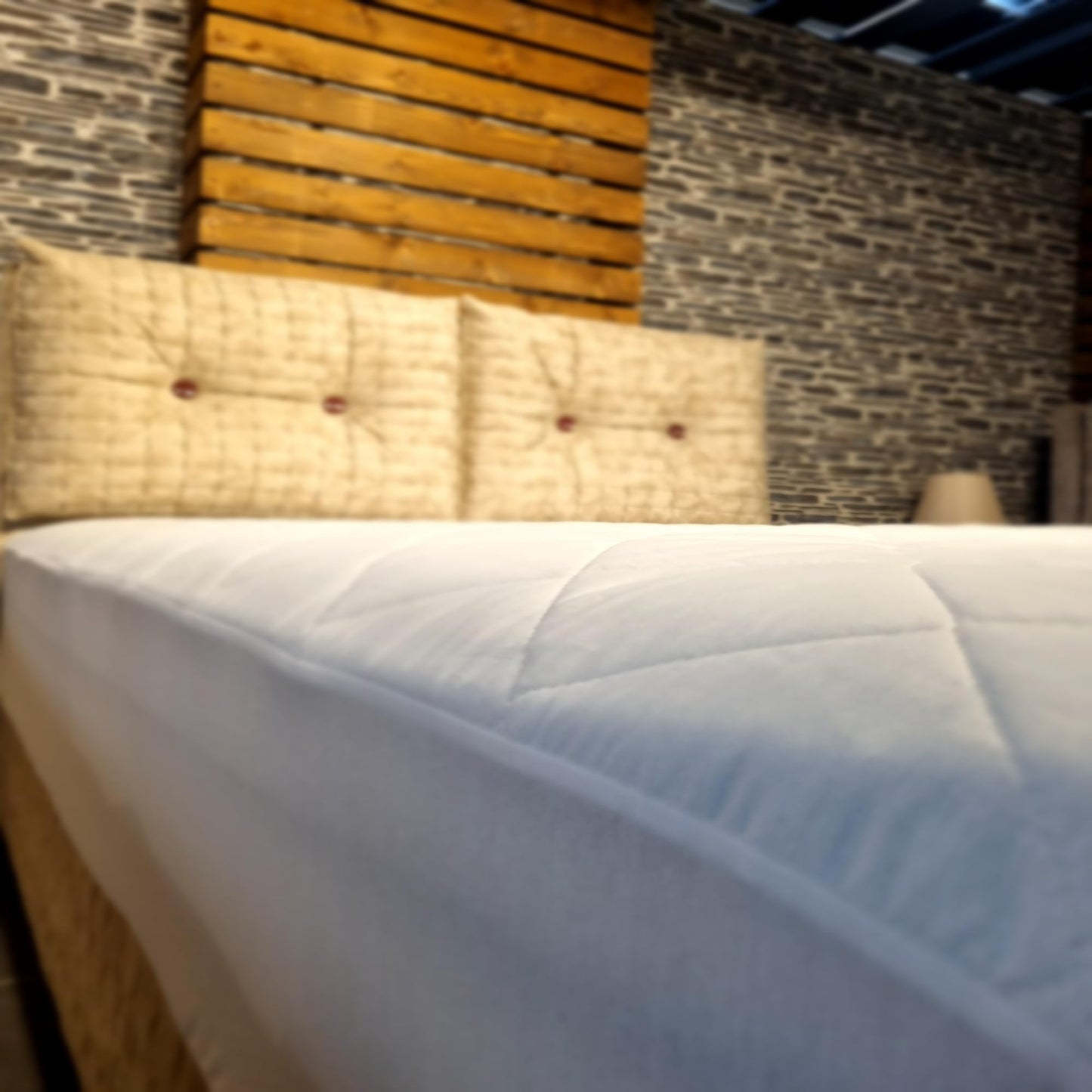 Cotton Mattress Protector, Waterproof, Quilted with Anti-Allergic, Anti Dust Mite, Soft and Quiet, Breathable (White, 160 x 200 cm)