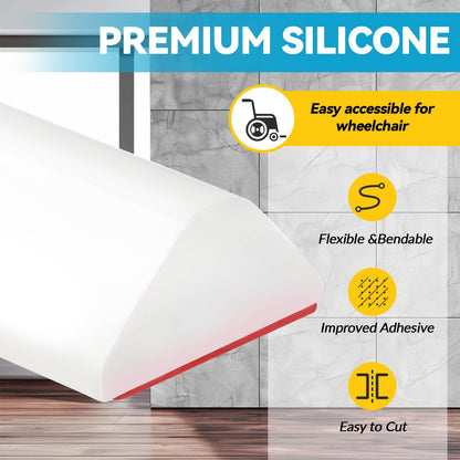 DLYYPLUS 2.5M Wet Room Floor Barrier, Self-Adhesive Collapsible Silicone Shower Threshold Water Dam