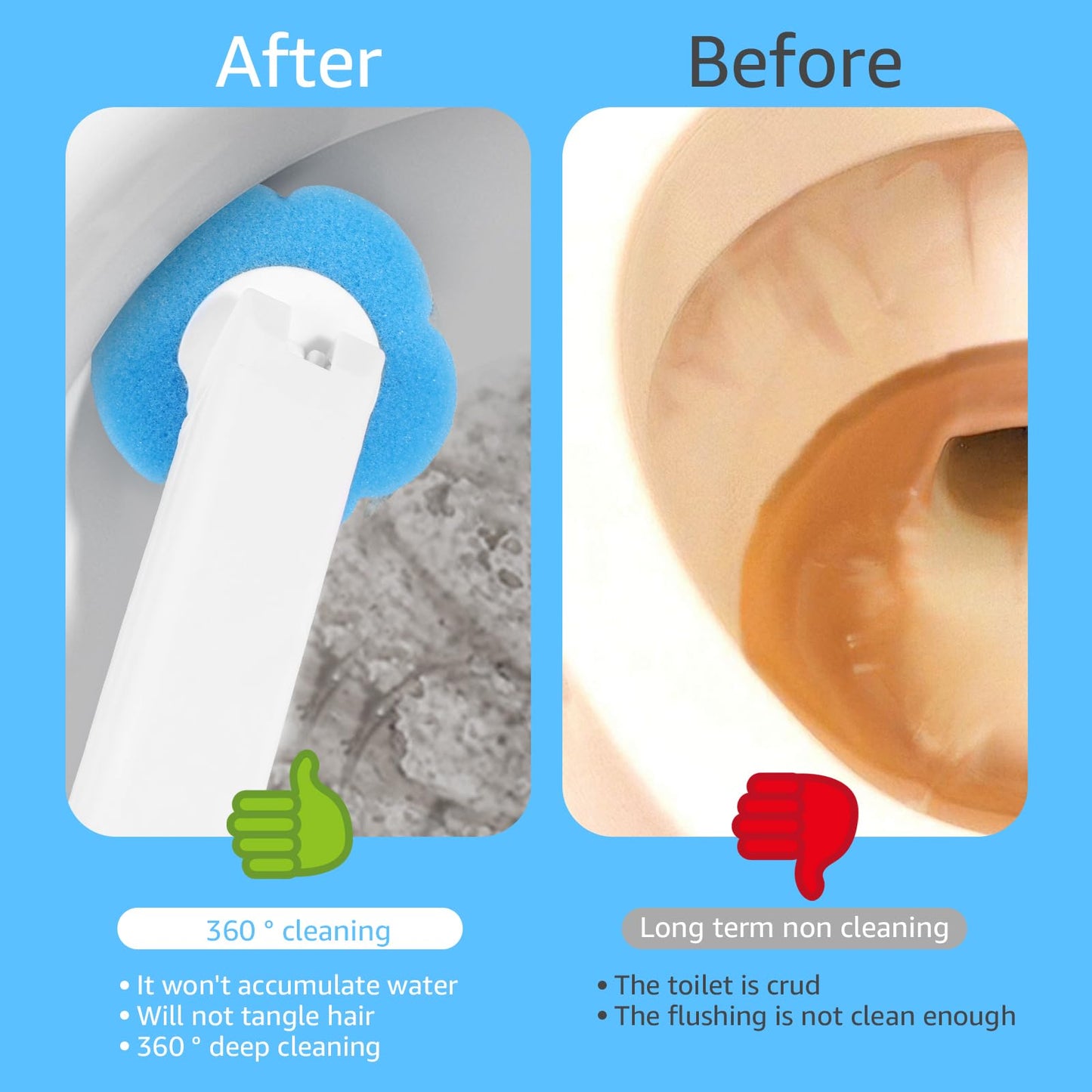 Disposables Toilet Brush and Holder Set with 24 Cleaner Refills, Wall Mounted Bathroom Bowl Cleaning Wand System with Handle for Bathtub Sink Wash