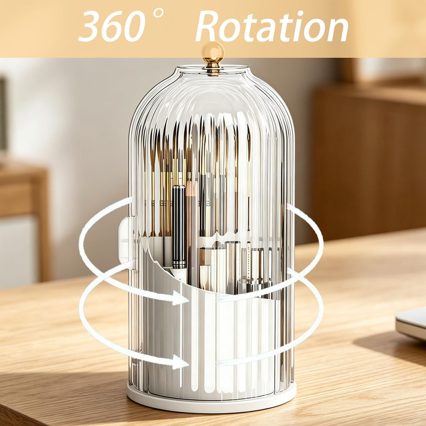 Rotating Toothbrush Holder with Cover, Dustproof Toothbrush Storage, Toothbrush Organiser for Travel and Home Use