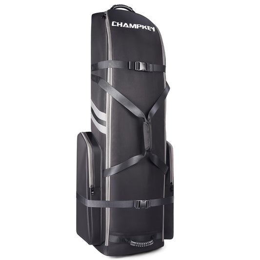 CHAMPKEY 1.0 Premium Soft Padded Golf Travel Bag - 1200D Oxford Fabric (Black)
