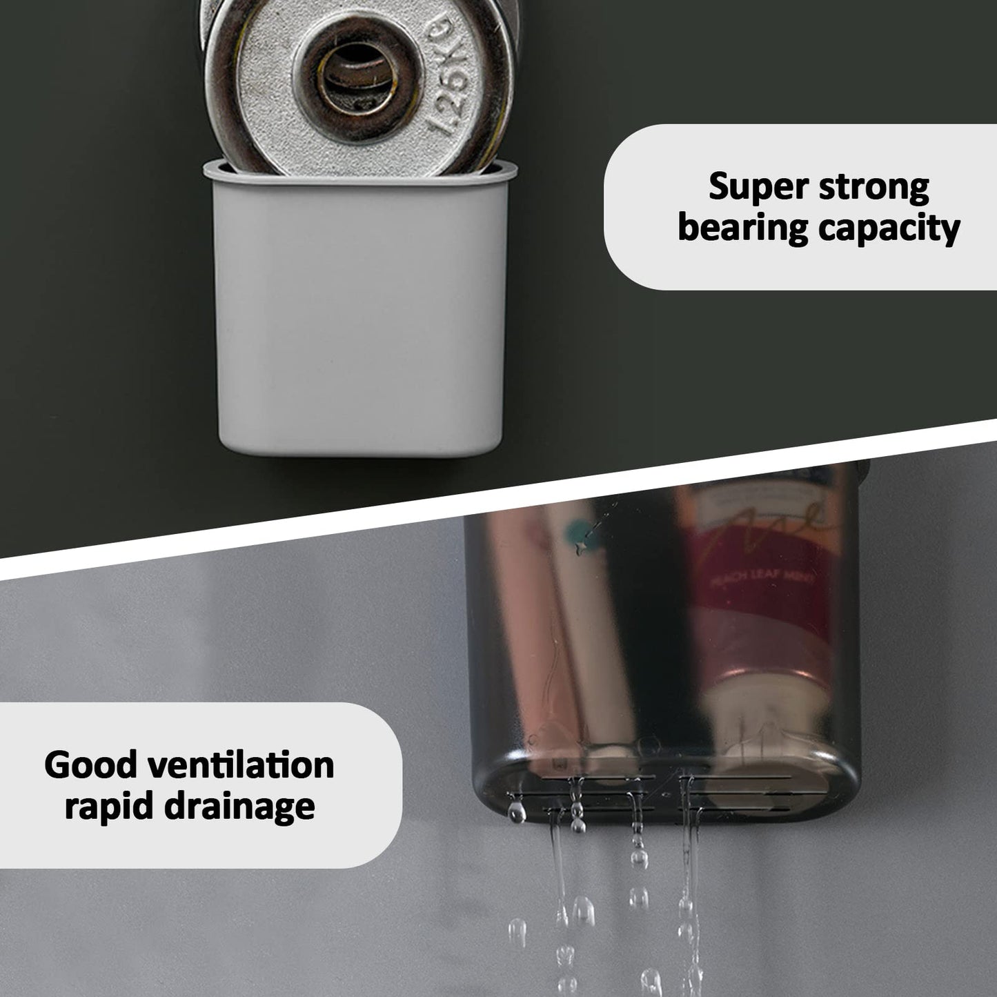 MAIJIAJU 2 Packs Toothbrush Holder, No Drilling Wall Mount Storage