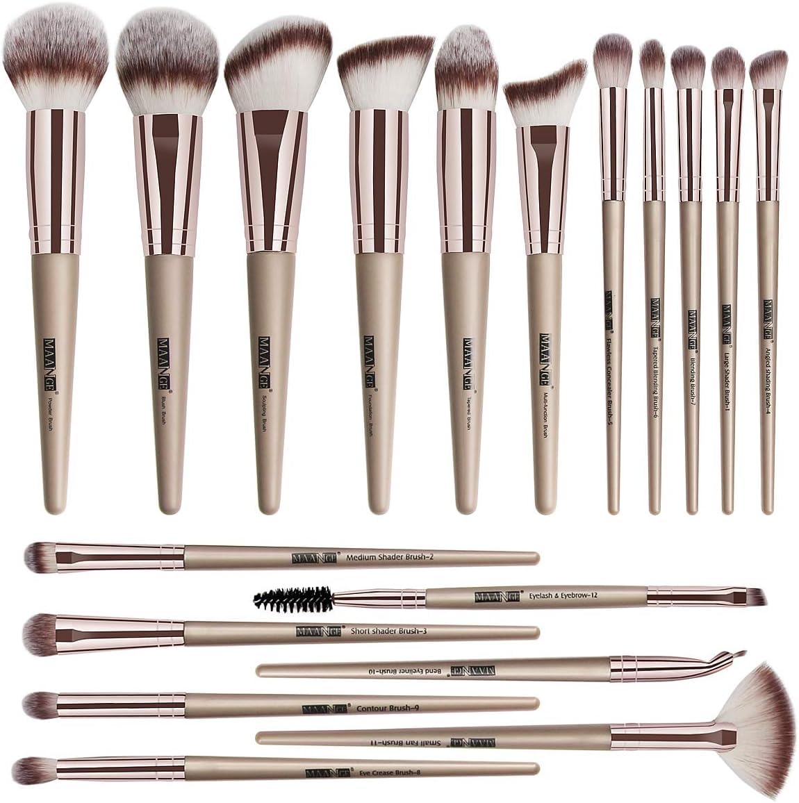 Makeup Brushes,MAANGE 18 Pcs Makeup Brush Set Premium Synthetic Make up Brush Set for Contouring Concealer Foundation Powder Eye Shadows Blush