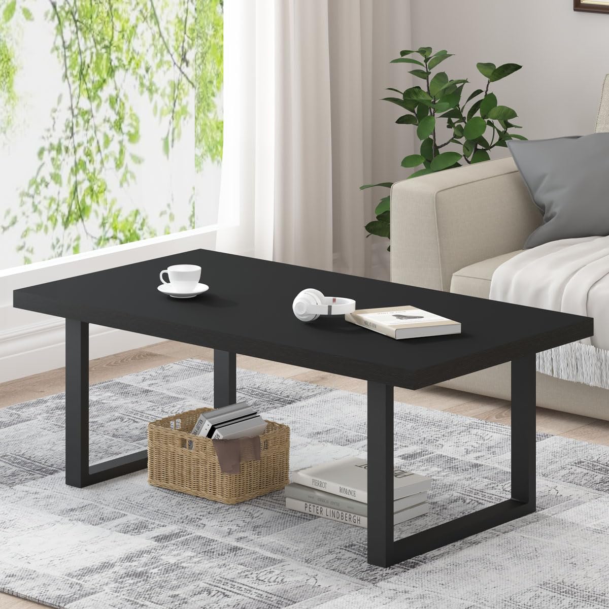 IBF Coffee Table Living Room Wooden Center Coffee Tables 120cm Black Oak