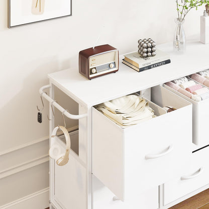 Modern Chest of Drawers 7-Drawer Storage Unit Bedroom White100x30x55cm